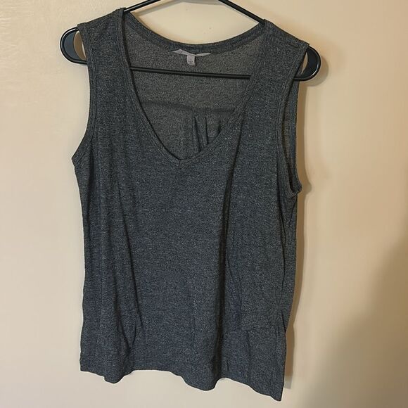 Athleta Women's Size L Heather Gray Criss Cross Hem V - Neck Tank Top - Picture 5 of 8